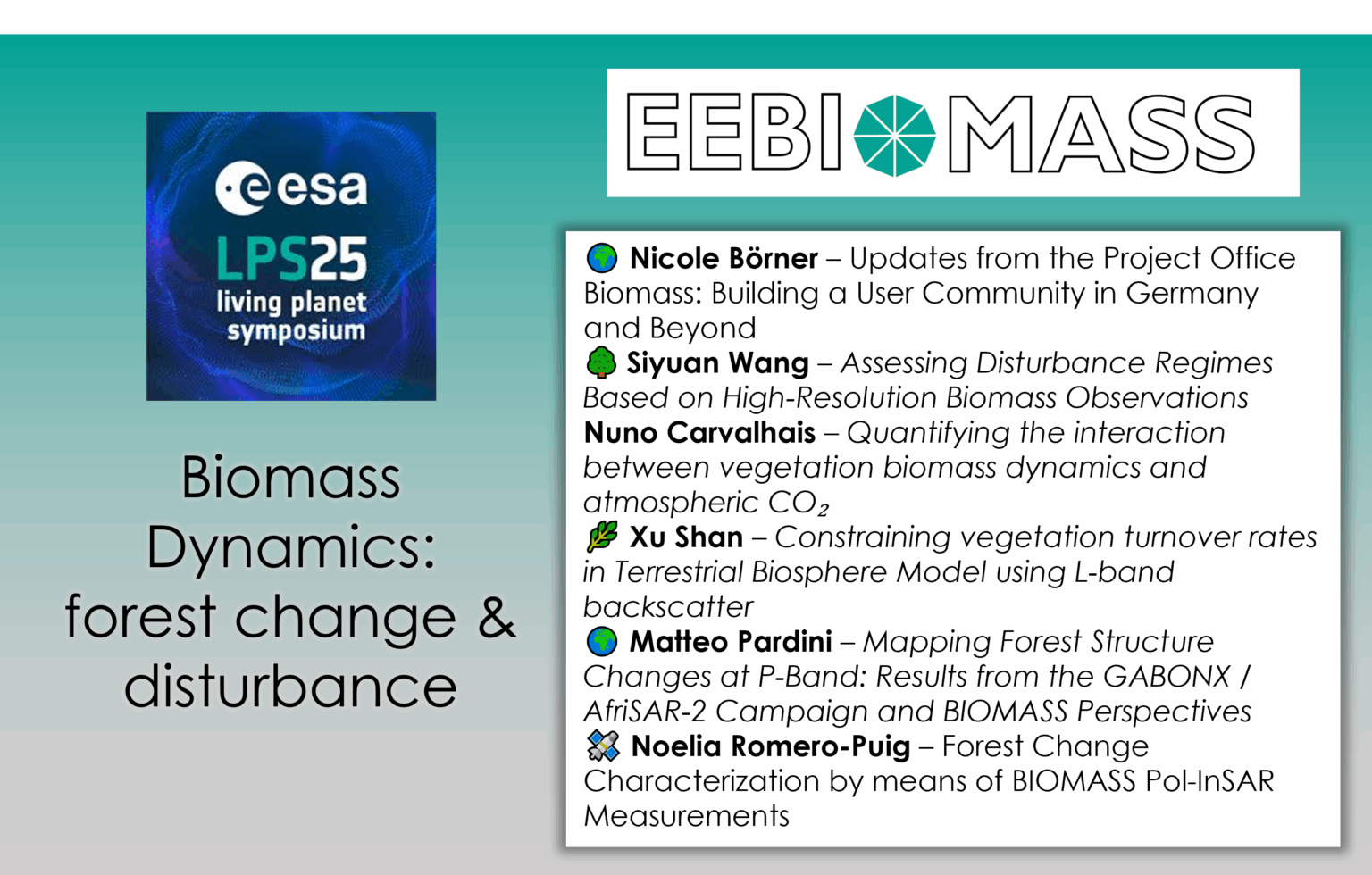 Meet the Project Office BIOMASS at the ESA Living Planet Smpoyium next week in Vienna (June 23-27, 2025).